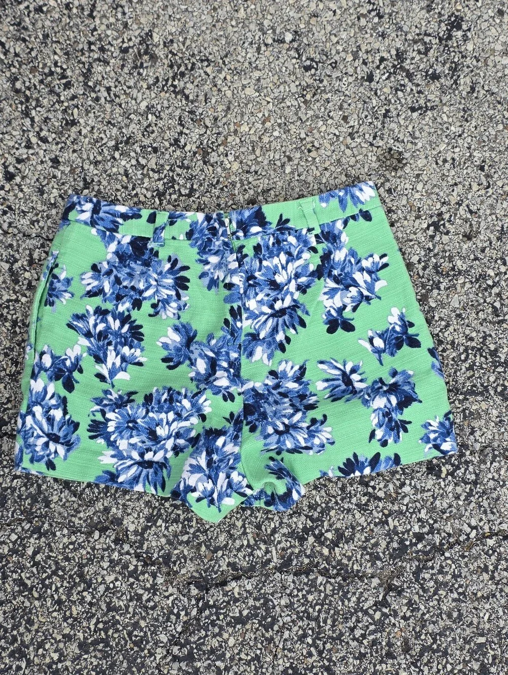 J. Crew Women's Cotton Green Floral High-Rise Bermuda Shorts Size 8